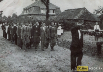 Вимарш молоді у с. Воля-Задеревацька, крайзе Стрий, дистрикт Галичина
