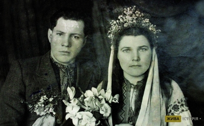 Весільне фото Петра Пастуха та Марії Рій, м. Рогатин Станіславської області